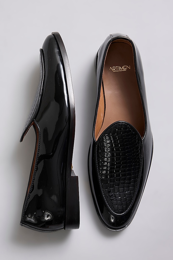 Black Patent Leather Loafers by ARTIMEN at Pernia's Pop Up Shop
