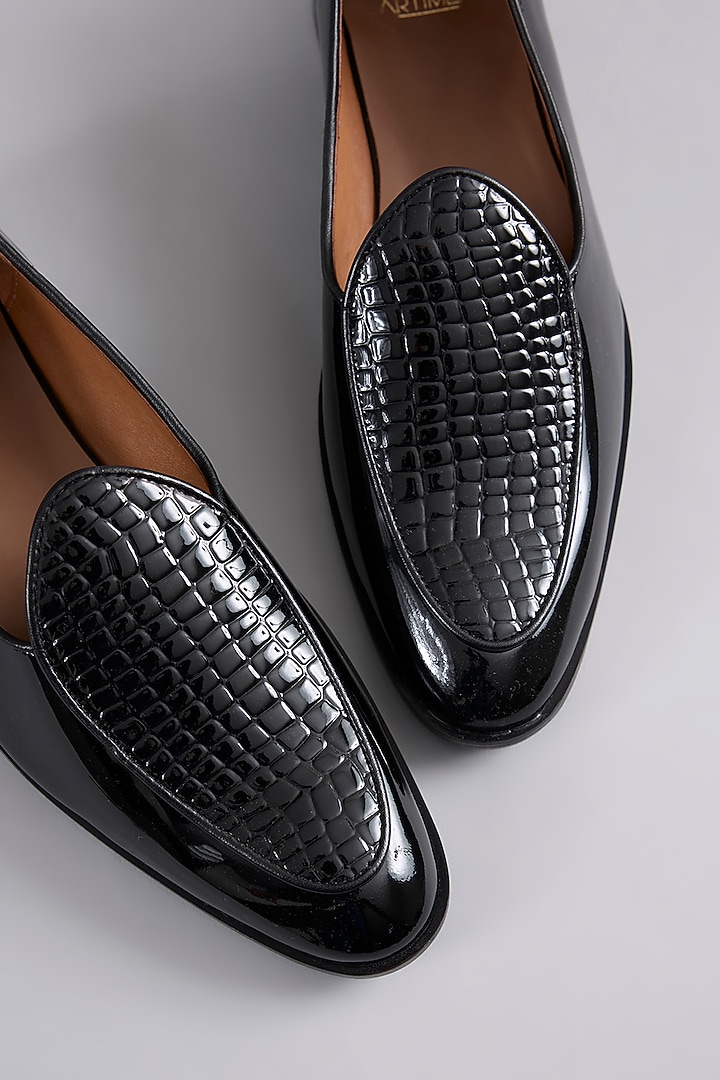 Black Patent Leather Loafers by ARTIMEN at Pernia's Pop Up Shop