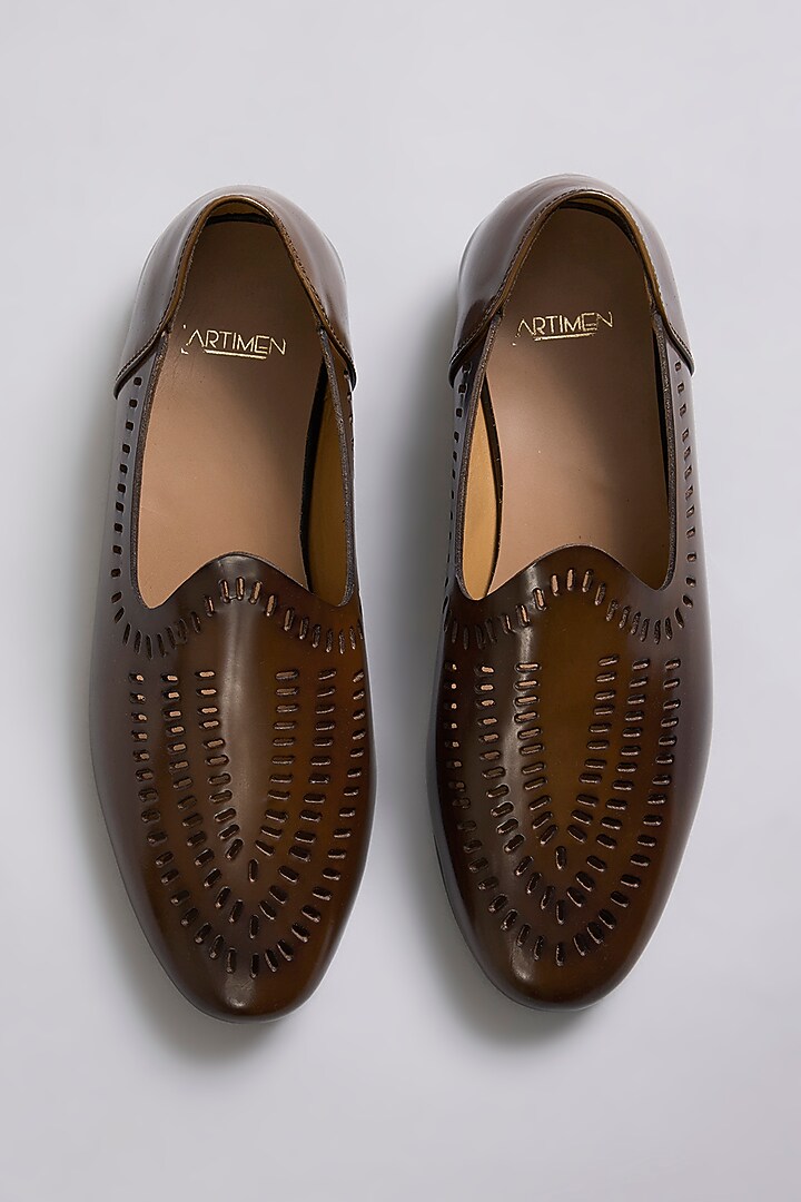 Brown Leather Loafers by ARTIMEN at Pernia's Pop Up Shop