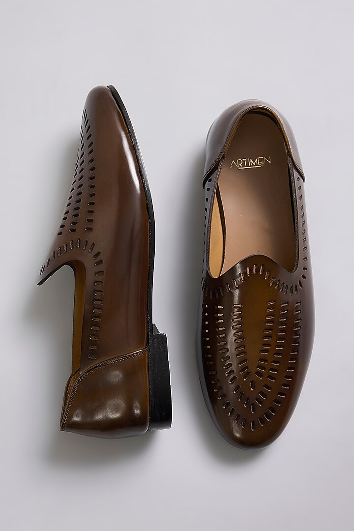 Brown Leather Loafers by ARTIMEN at Pernia's Pop Up Shop
