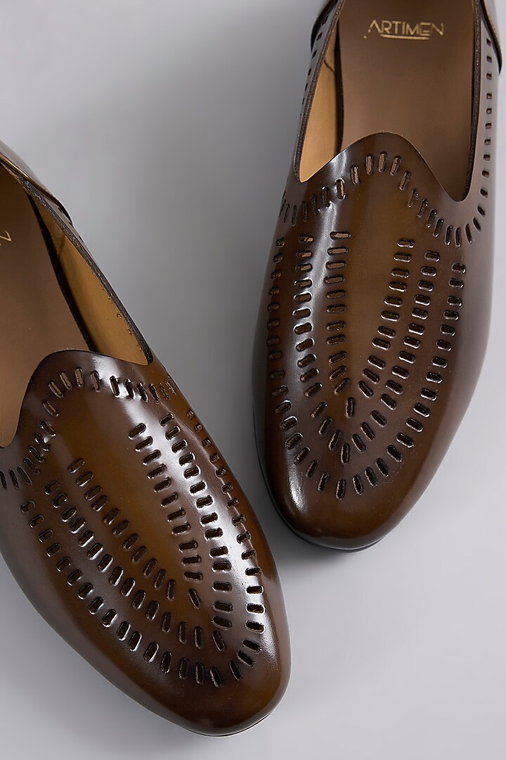 Brown Leather Loafers by ARTIMEN at Pernia's Pop Up Shop