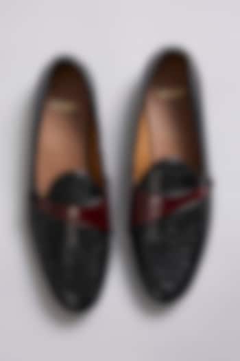 Black & Brown Patent Leather Loafers by ARTIMEN at Pernia's Pop Up Shop