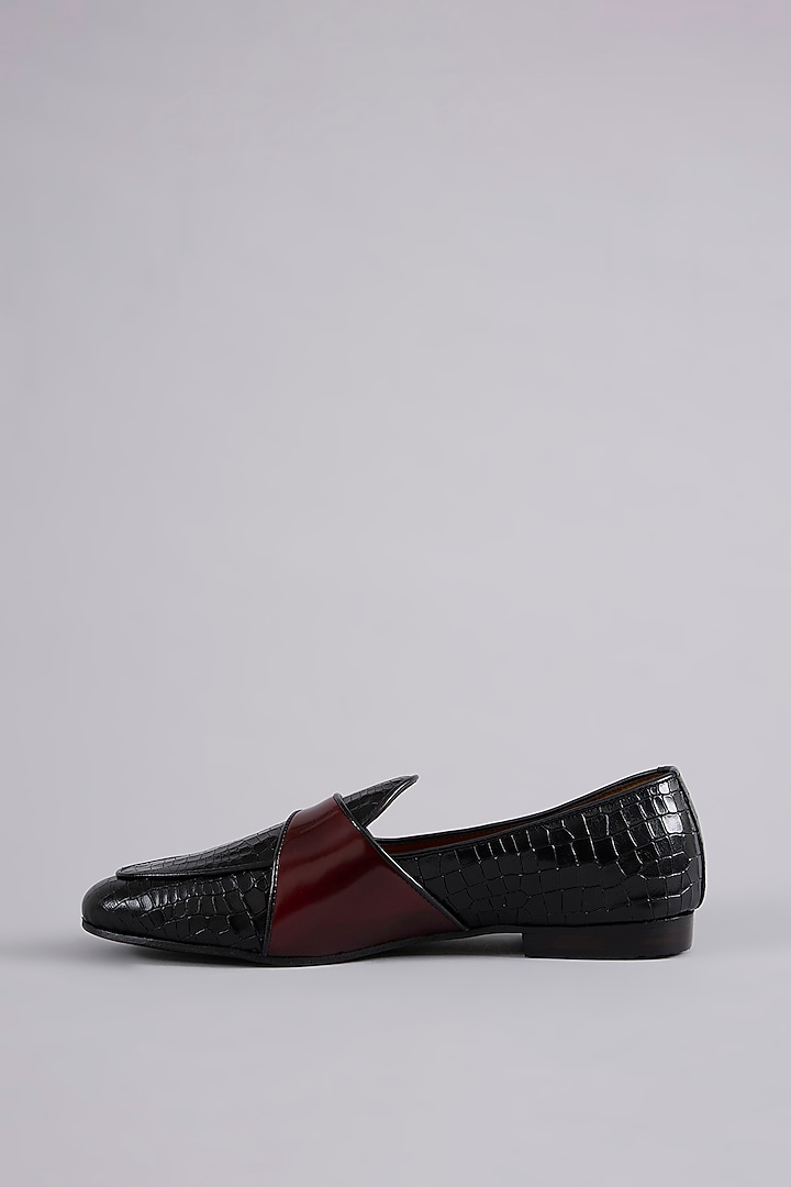 Black & Brown Patent Leather Loafers by ARTIMEN at Pernia's Pop Up Shop