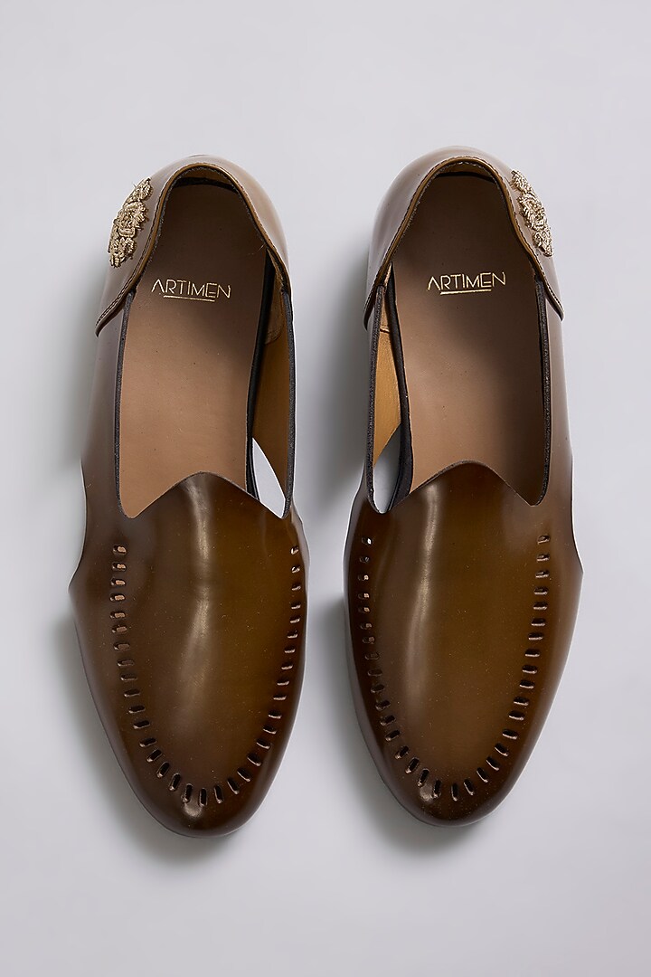 Brown Leather Loafers by ARTIMEN at Pernia's Pop Up Shop