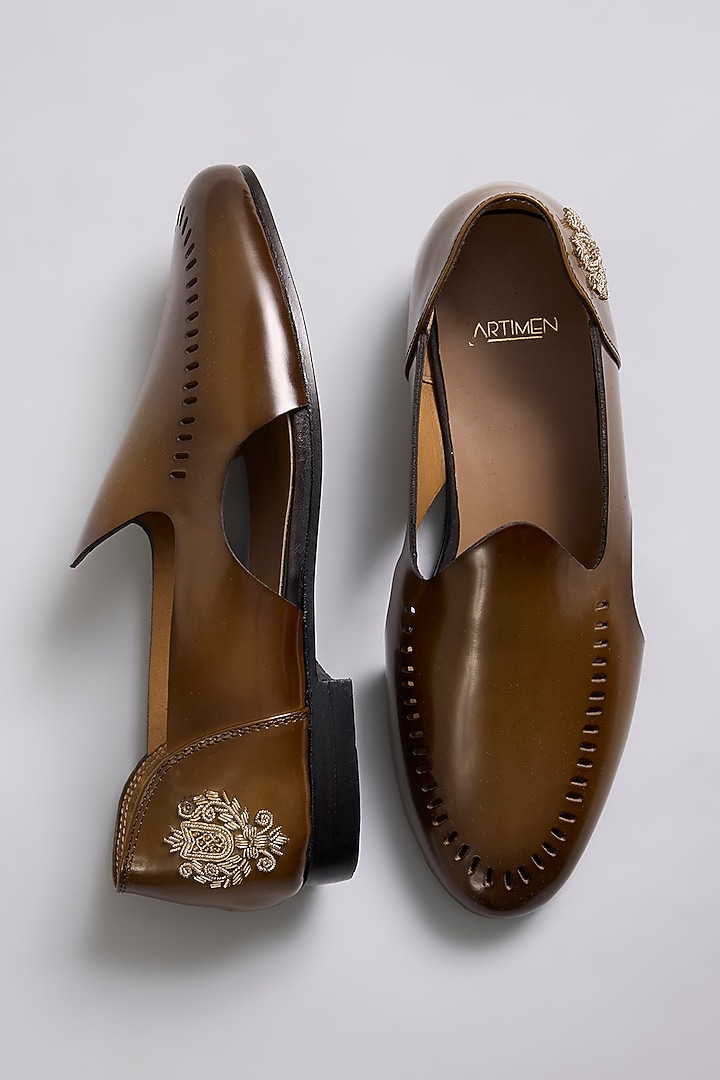 Brown Leather Loafers by ARTIMEN at Pernia's Pop Up Shop