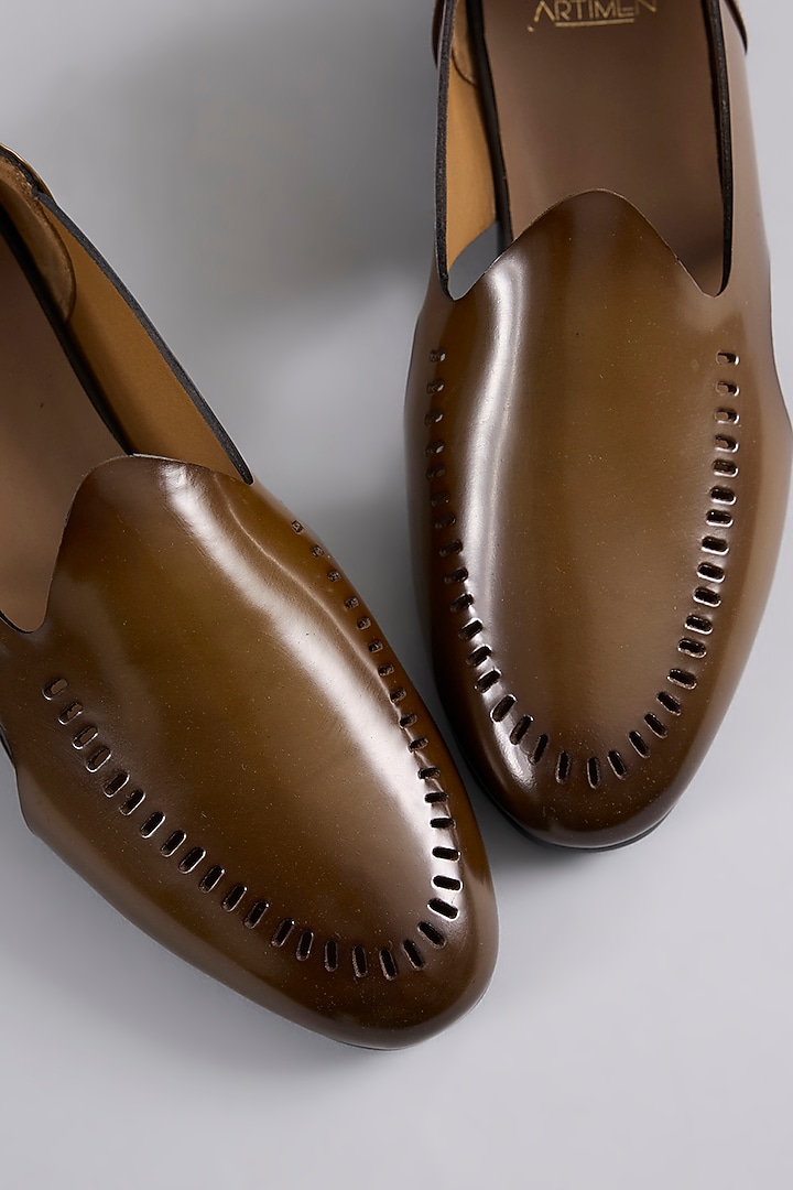 Brown Leather Loafers by ARTIMEN at Pernia's Pop Up Shop