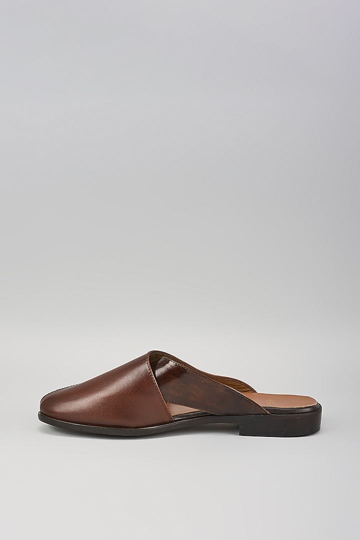 Brown Patent Leather Handwoven Sandals by ARTIMEN at Pernia's Pop Up Shop