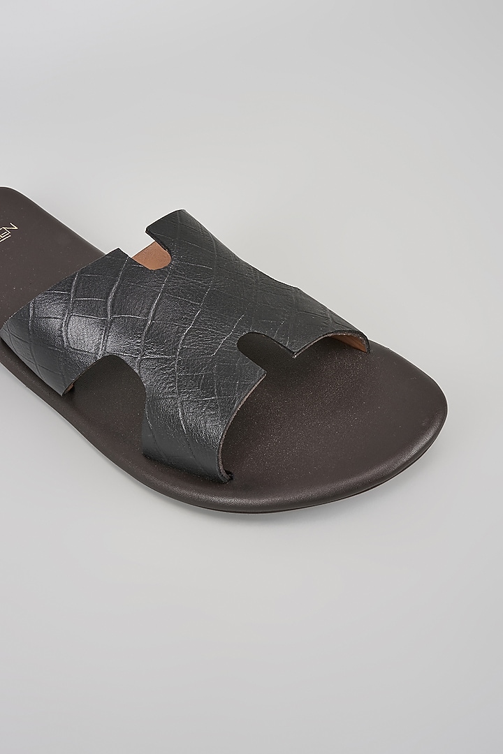 Black Patent Leather Slippers by ARTIMEN at Pernia's Pop Up Shop