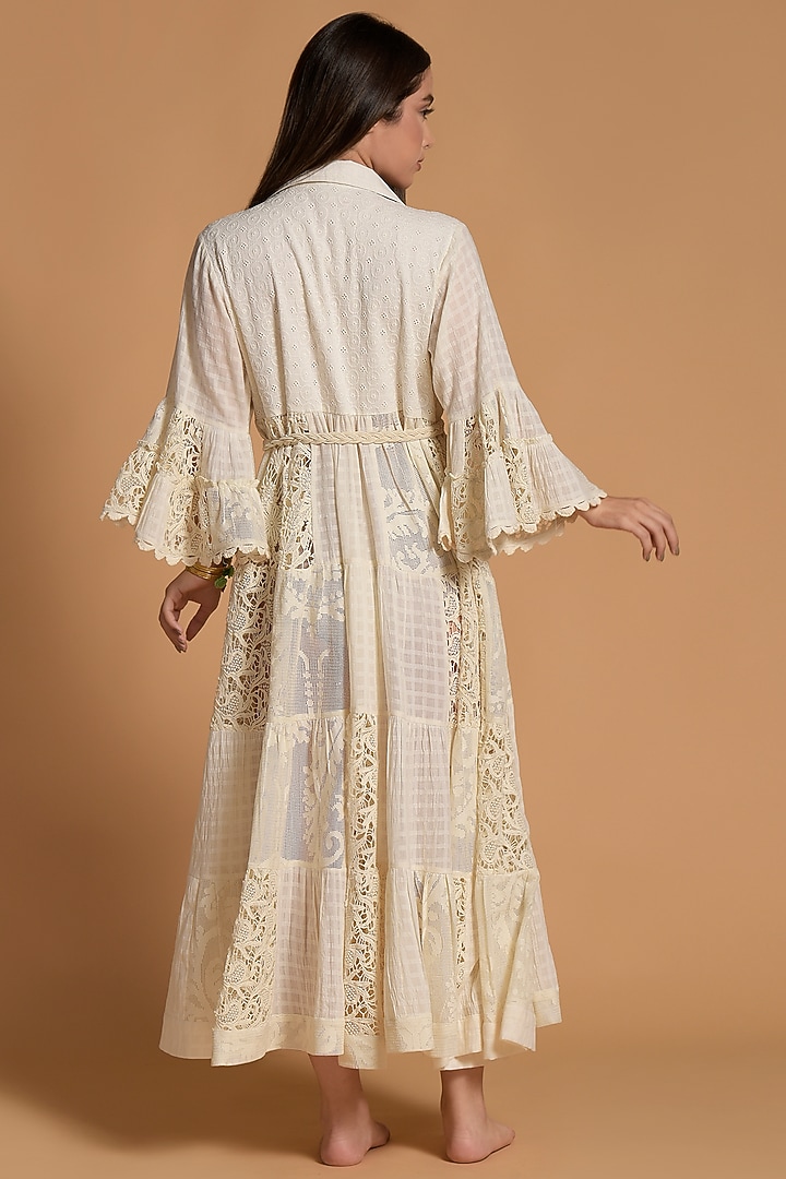 White Nylon Embroidered Cocktail Dress by Amore Mio by Hitu at Pernia's Pop Up Shop