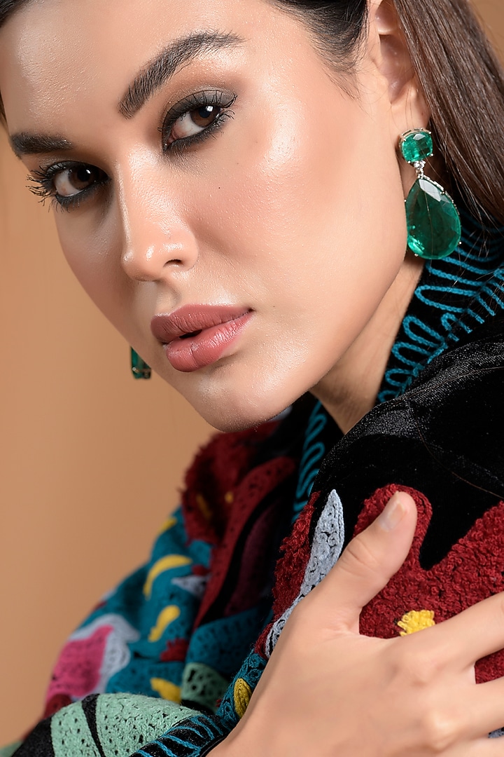 Black Poly Velvet Embroidered Abaya by Amore Mio by Hitu at Pernia's Pop Up Shop