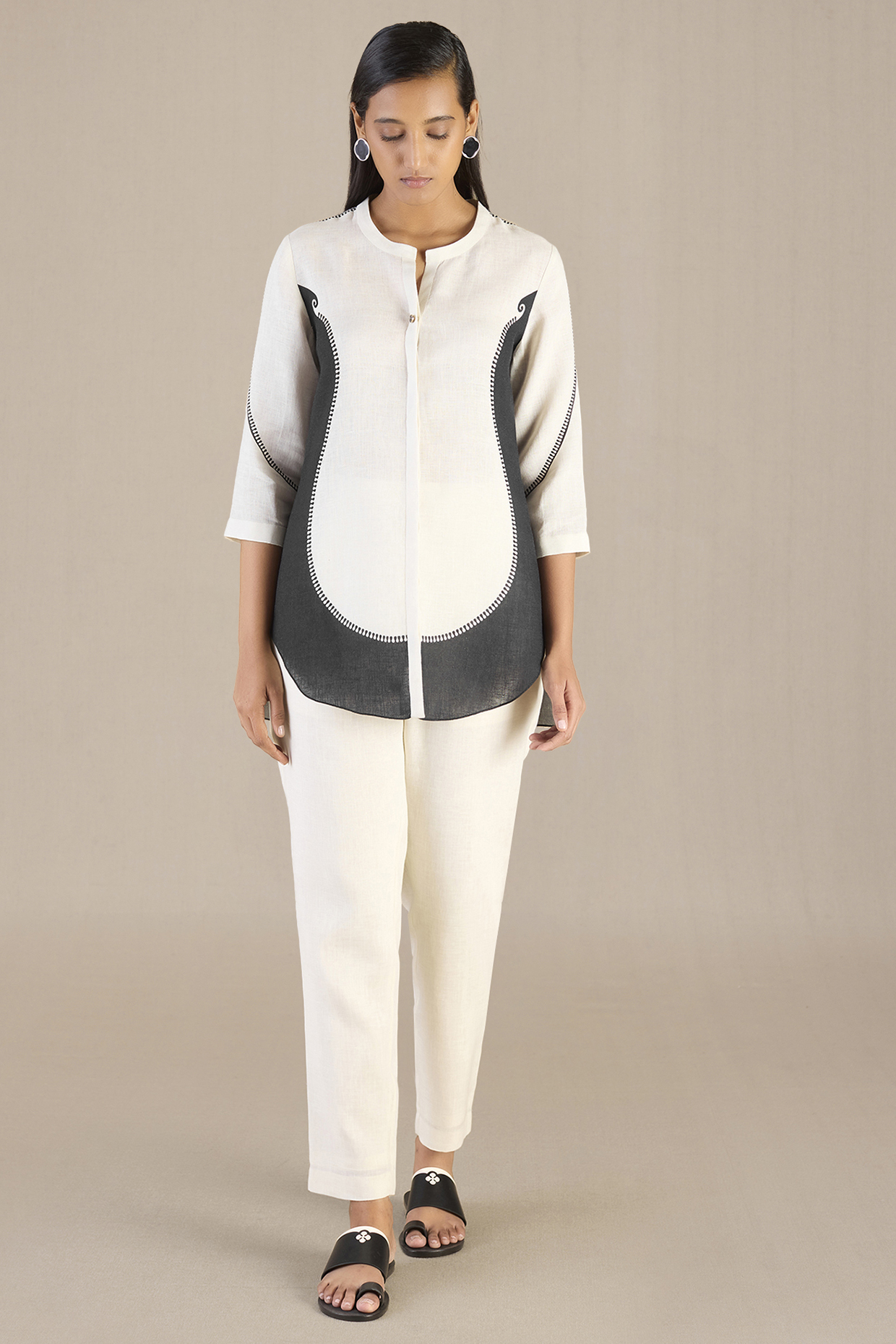 Ivory Pure Linen Pant Set by AMPM at Pernia's Pop Up Shop