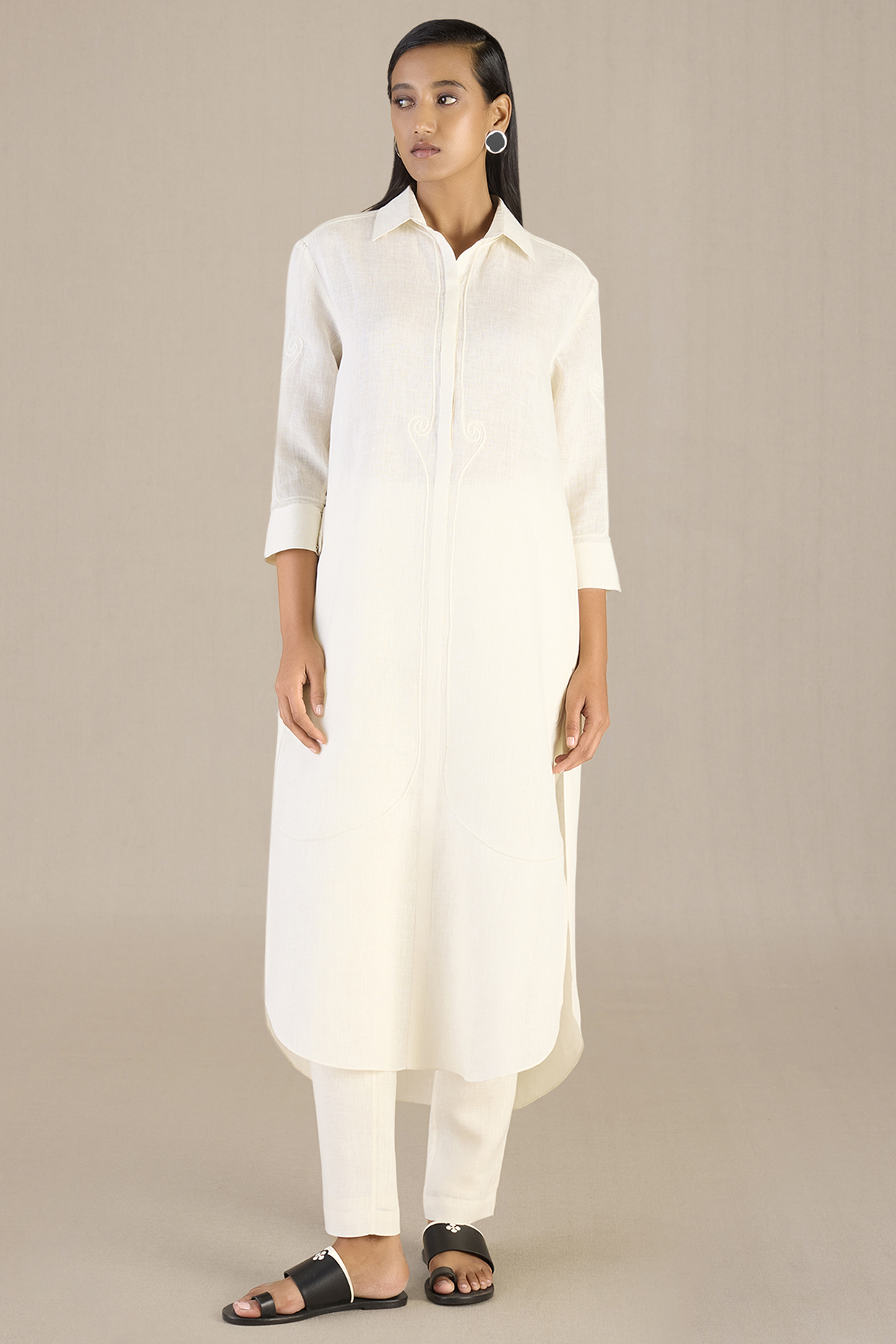 Ivory Soft Linen Tunic Set by AMPM at Pernia's Pop Up Shop