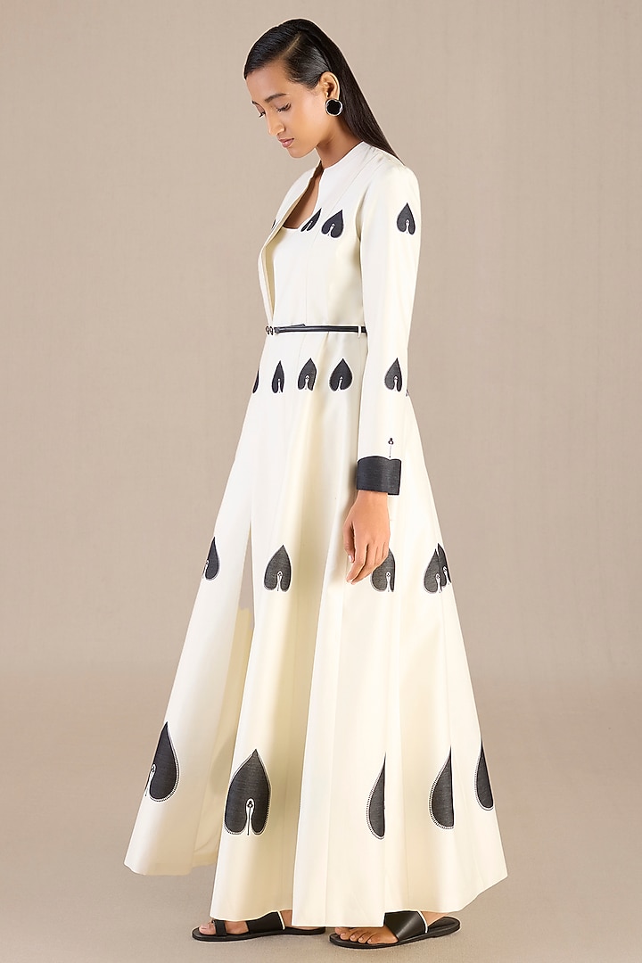 Ivory Chanderi Jacket Set by AMPM at Pernia's Pop Up Shop