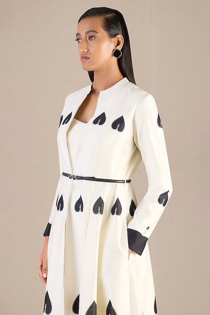 Ivory Chanderi Jacket Set by AMPM at Pernia's Pop Up Shop