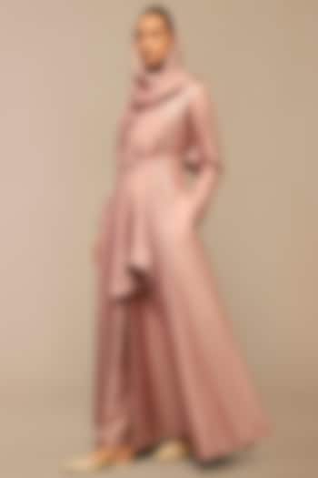 Blush Pink Cotton Silk & Chanderi Resham Embroidered Jacket Set by AMPM at Pernia's Pop Up Shop