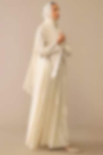 Ivory Pure Silk Scalloped Scarf by AMPM at Pernia's Pop Up Shop