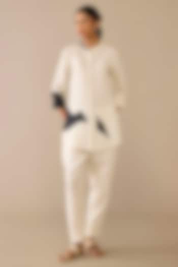 Ivory & Black Pure Linen Co-Ord Set by AMPM at Pernia's Pop Up Shop