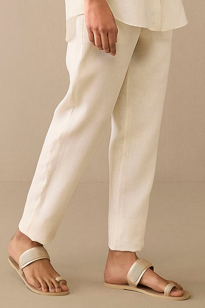 Ivory & Black Pure Linen Co-Ord Set by AMPM at Pernia's Pop Up Shop