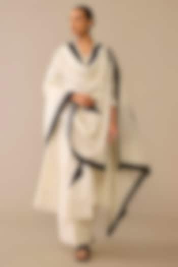 Ivory Chanderi Cotton Silk Printed Kurta Set by AMPM at Pernia's Pop Up Shop