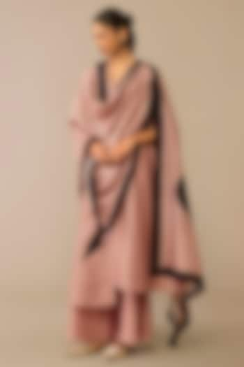 Blush Chanderi Cotton Silk Printed Kurta Set by AMPM at Pernia's Pop Up Shop