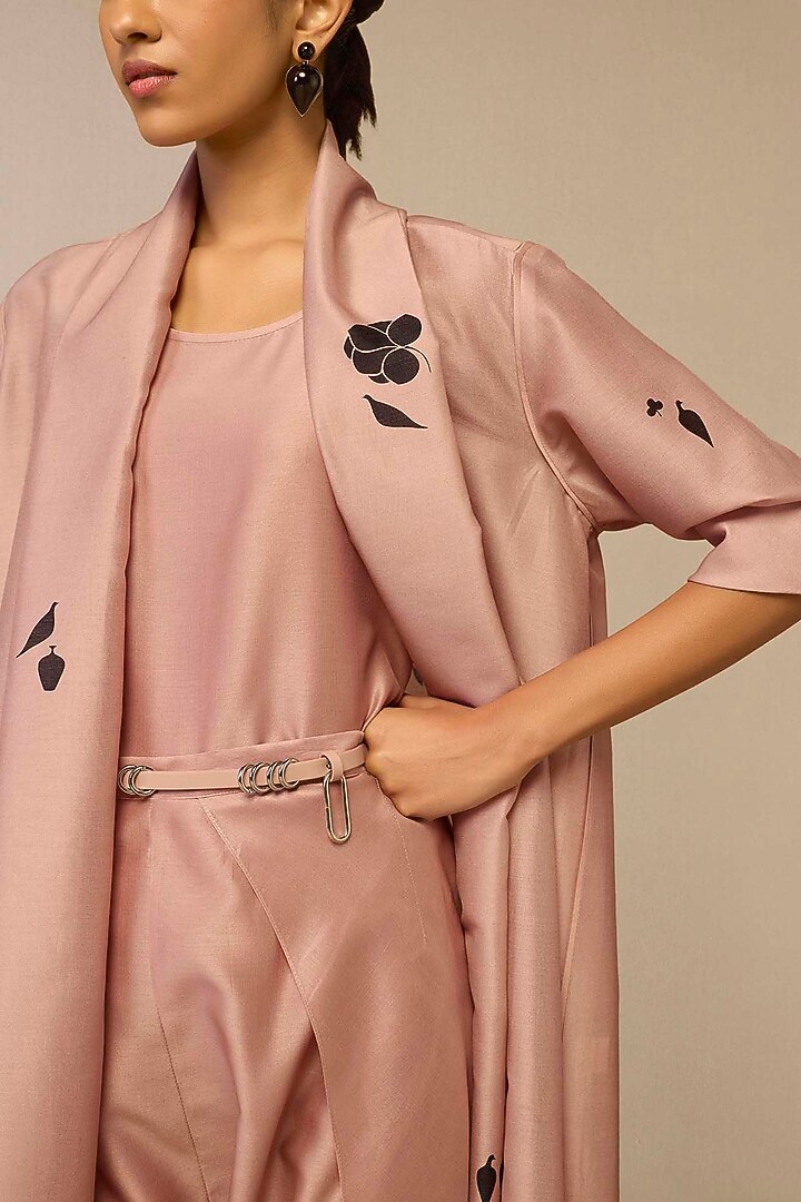 Blush Chanderi Printed Co-Ord Set by AMPM at Pernia's Pop Up Shop