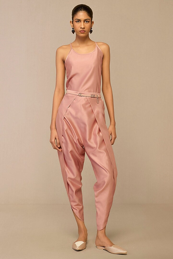 Blush Chanderi Printed Co-Ord Set by AMPM at Pernia's Pop Up Shop
