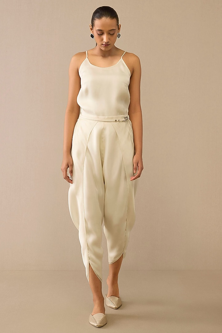 Ivory Organza Satin Cape Set by AMPM at Pernia's Pop Up Shop