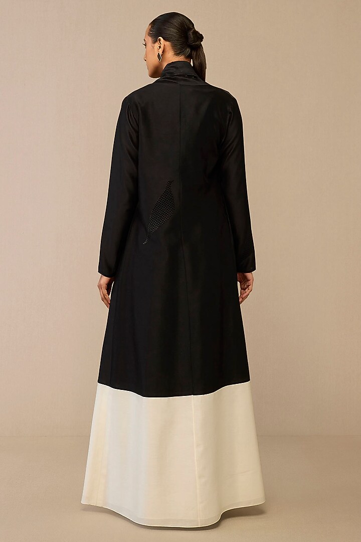 Black Chanderi Embroidered Jacket Set by AMPM at Pernia's Pop Up Shop