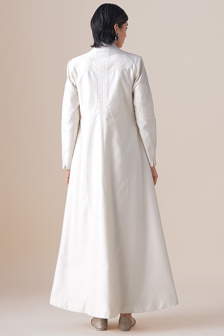 Ivory Chanderi Aluna Jacket Set by AMPM at Pernia's Pop Up Shop