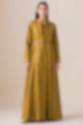 Mustard Cotton Silk Rubab Jacket Set by AMPM at Pernia's Pop Up Shop