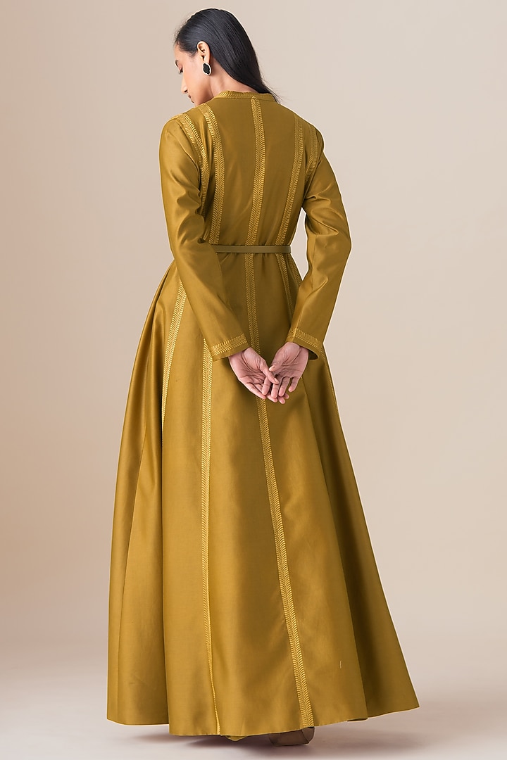 Mustard Cotton Silk Rubab Jacket Set by AMPM at Pernia's Pop Up Shop