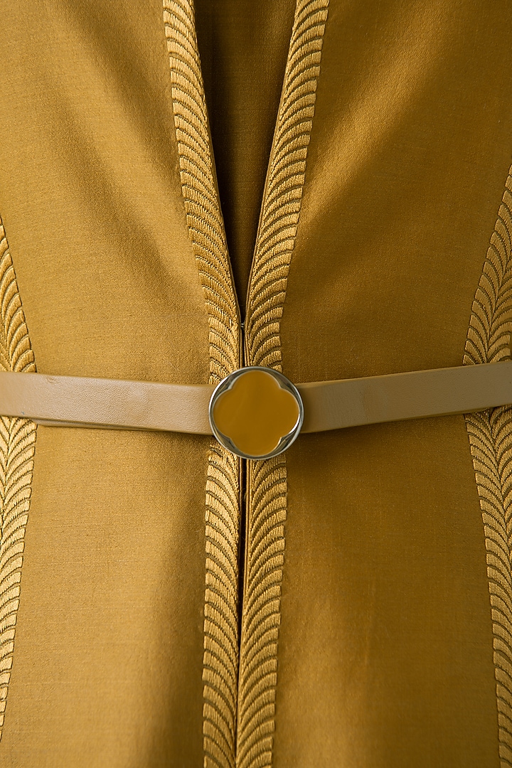 Mustard Cotton Silk Rubab Jacket Set by AMPM at Pernia's Pop Up Shop