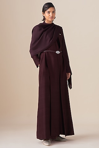 Burgundy Silk Sultana Scarf by AMPM
