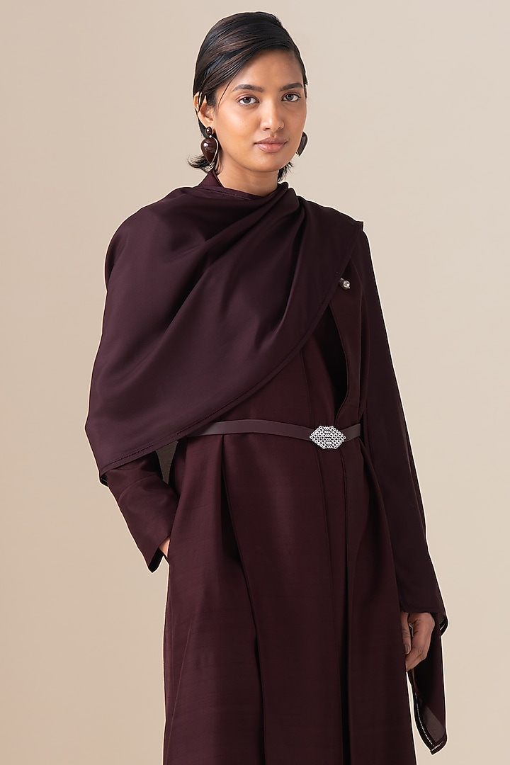 Burgundy Silk Sultana Scarf by AMPM at Pernia's Pop Up Shop