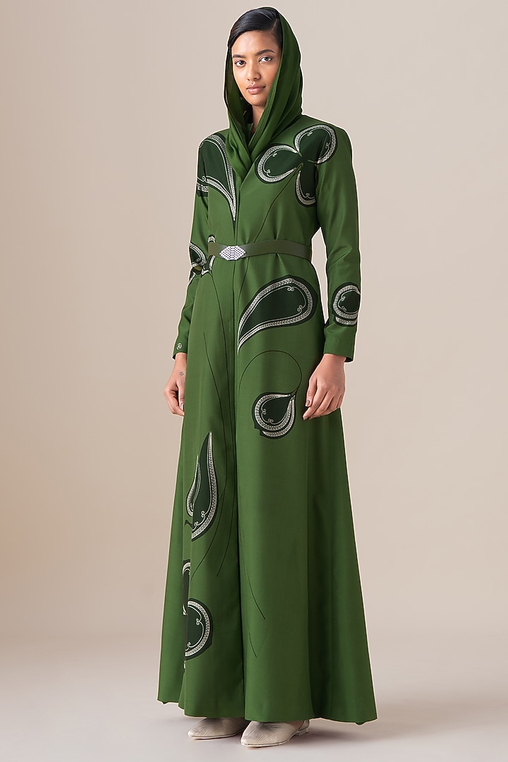 Ferngreen Blue Silk Sultana Scarf by AMPM at Pernia's Pop Up Shop