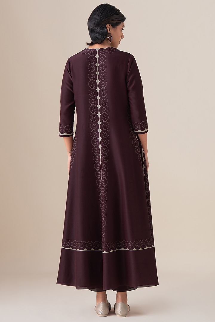 Burgundy Chanderi Kurta Set by AMPM at Pernia's Pop Up Shop