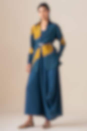 Midnight Blue Habutai Silk Shirt by AMPM at Pernia's Pop Up Shop