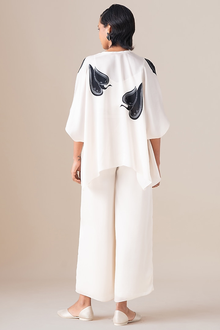 Ivory Habutai Silk Cape Set by AMPM at Pernia's Pop Up Shop