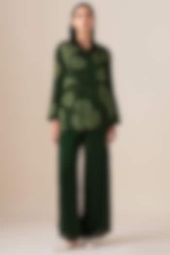 Fern Green Satin Organza Shirt by AMPM at Pernia's Pop Up Shop