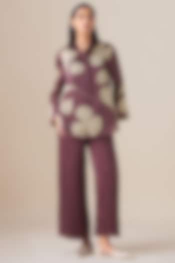 Dusky Pink Satin Organza Shirt by AMPM at Pernia's Pop Up Shop