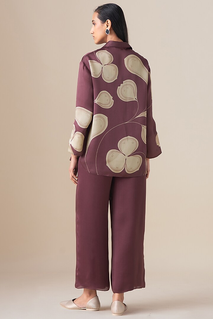 Dusky Pink Satin Organza Shirt by AMPM at Pernia's Pop Up Shop