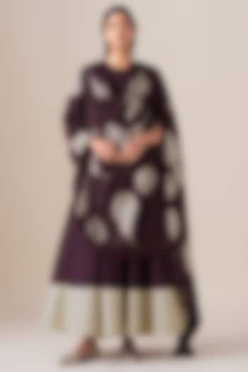 Burgundy Cotton Silk Kurta Set by AMPM at Pernia's Pop Up Shop