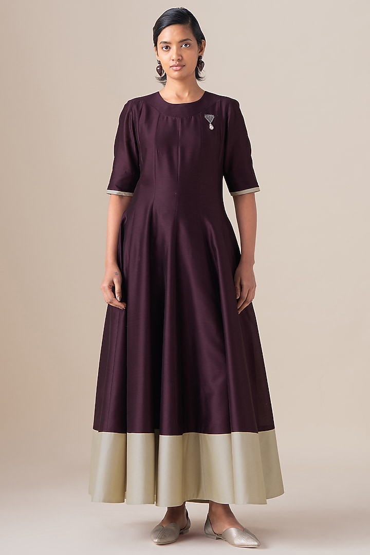Burgundy Cotton Silk Kurta Set by AMPM at Pernia's Pop Up Shop