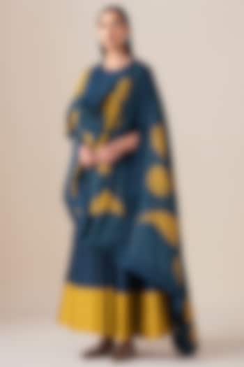 Midnight Blue Cotton Silk Kurta Set by AMPM at Pernia's Pop Up Shop