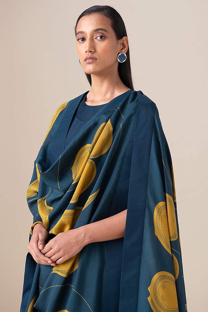 Midnight Blue Cotton Silk Kurta Set by AMPM at Pernia's Pop Up Shop