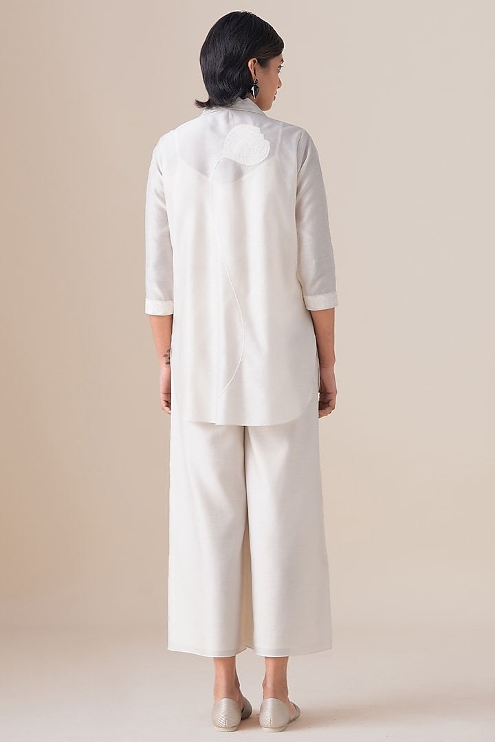 Ivory Cotton Silk Shirt by AMPM at Pernia's Pop Up Shop