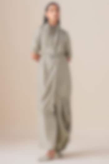 Ecru Raw Silk Tunic Set by AMPM at Pernia's Pop Up Shop