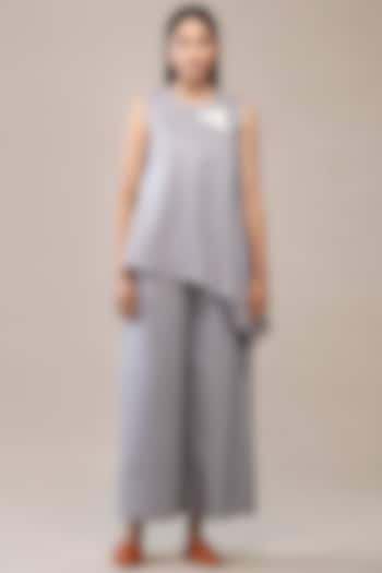 Grey Embroidered Asymmetrical Top by AMPM at Pernia's Pop Up Shop