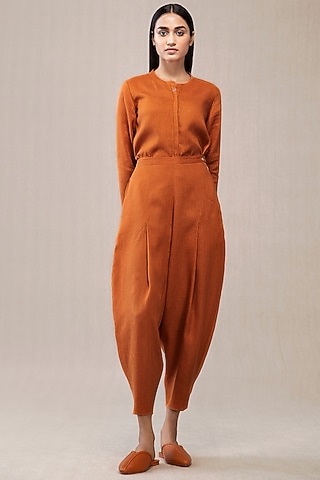 Tan Linen Jodhpuri Pants by AMPM