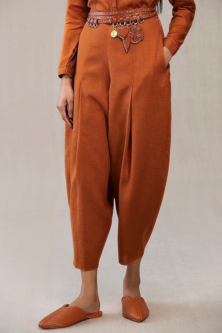 Tan Linen Jodhpuri Pants by AMPM at Pernia's Pop Up Shop